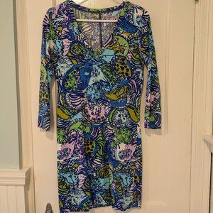 EUC Lilly Pulitzer Marlowe Dress Cattitude Sz. M